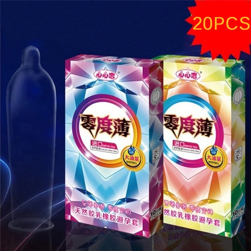 20Pcs Latex Rubber Ultra-thin Condom Love Natural For Men Wholesale Stimulate Vaginal Massage Hot