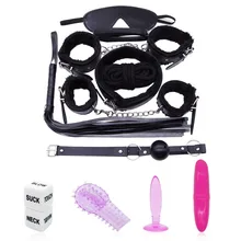 Women Gay Fetish Bondage Set Adult Game Handcuffs, Footcuffs, Anal Plug, Vibrator Dildo Adult Game Erotic Toy bdsm Kit Sex toys