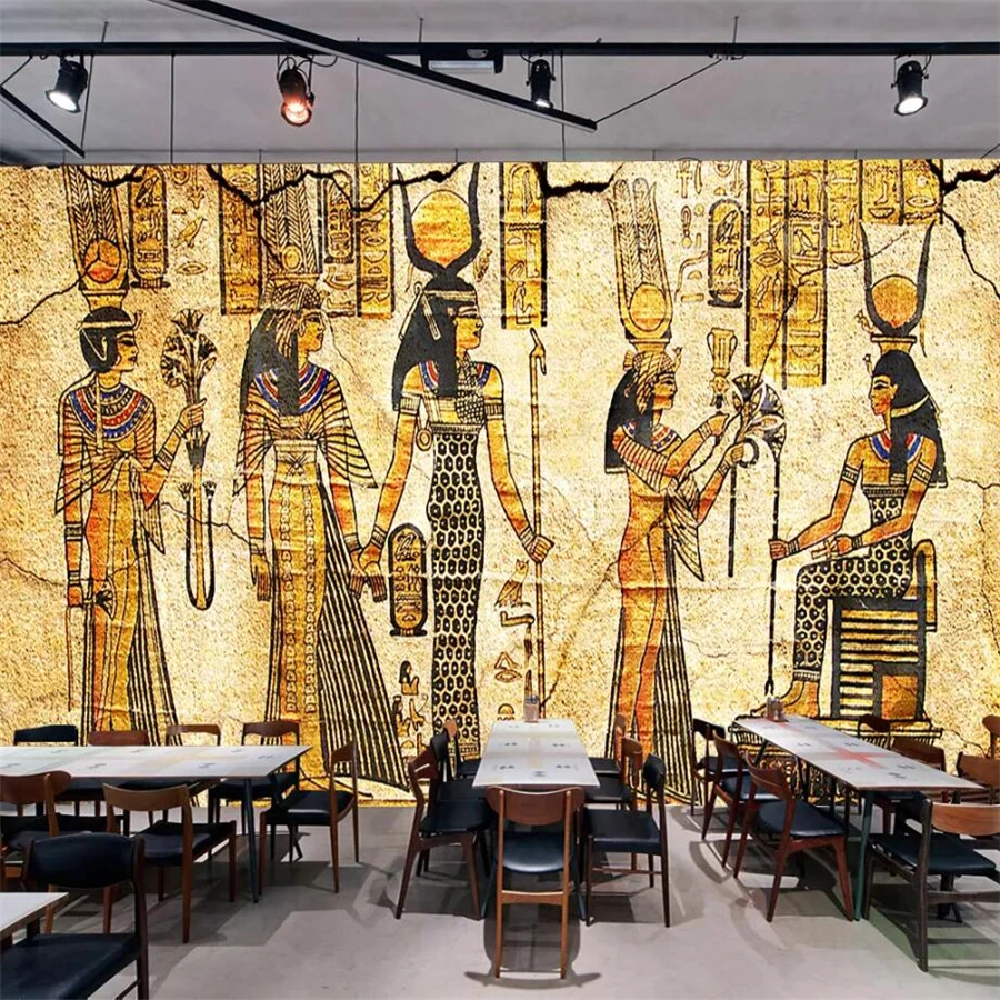 Beibehang Customized large photo wallpaper 3d retro vintage egypt tooling background wall living room bedroom mural | Обустройство
