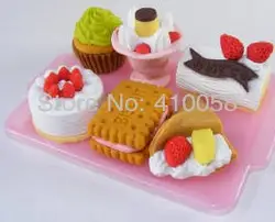 Бесплатная доставка каваи Японская школа Канцелярские ластик в виде еды ластик в виде печенья конфеты ластик 25 шт. в партии