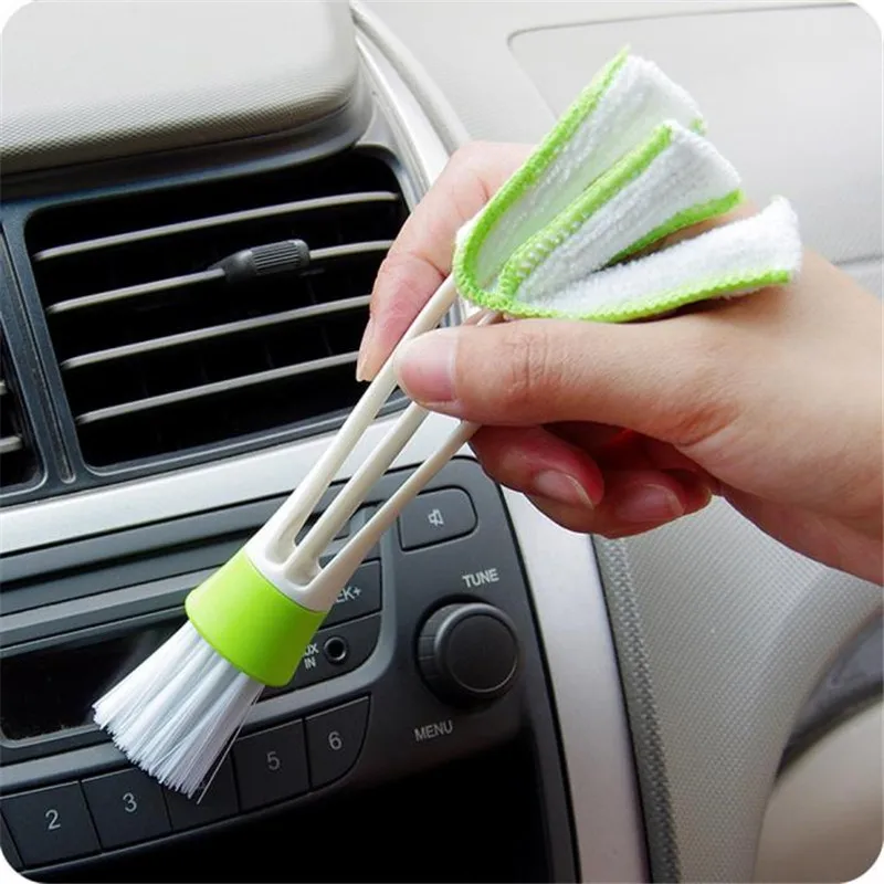 Plastic Car Cleaning Brush Double Ended Car Air Vent Slit Cleaner