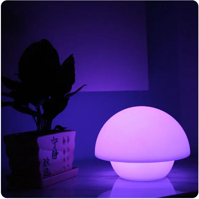 

Rechargeable battery color changing cordless mushroom shape led table lamp Free shipping