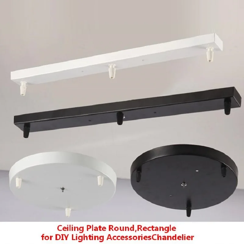 Us 13 8 240mm Round 30 100cm Rectangle Black White Metal Painted Ceiling Plate For Diy Chandelier Lighting Accessories In Lamp Bases From Lights