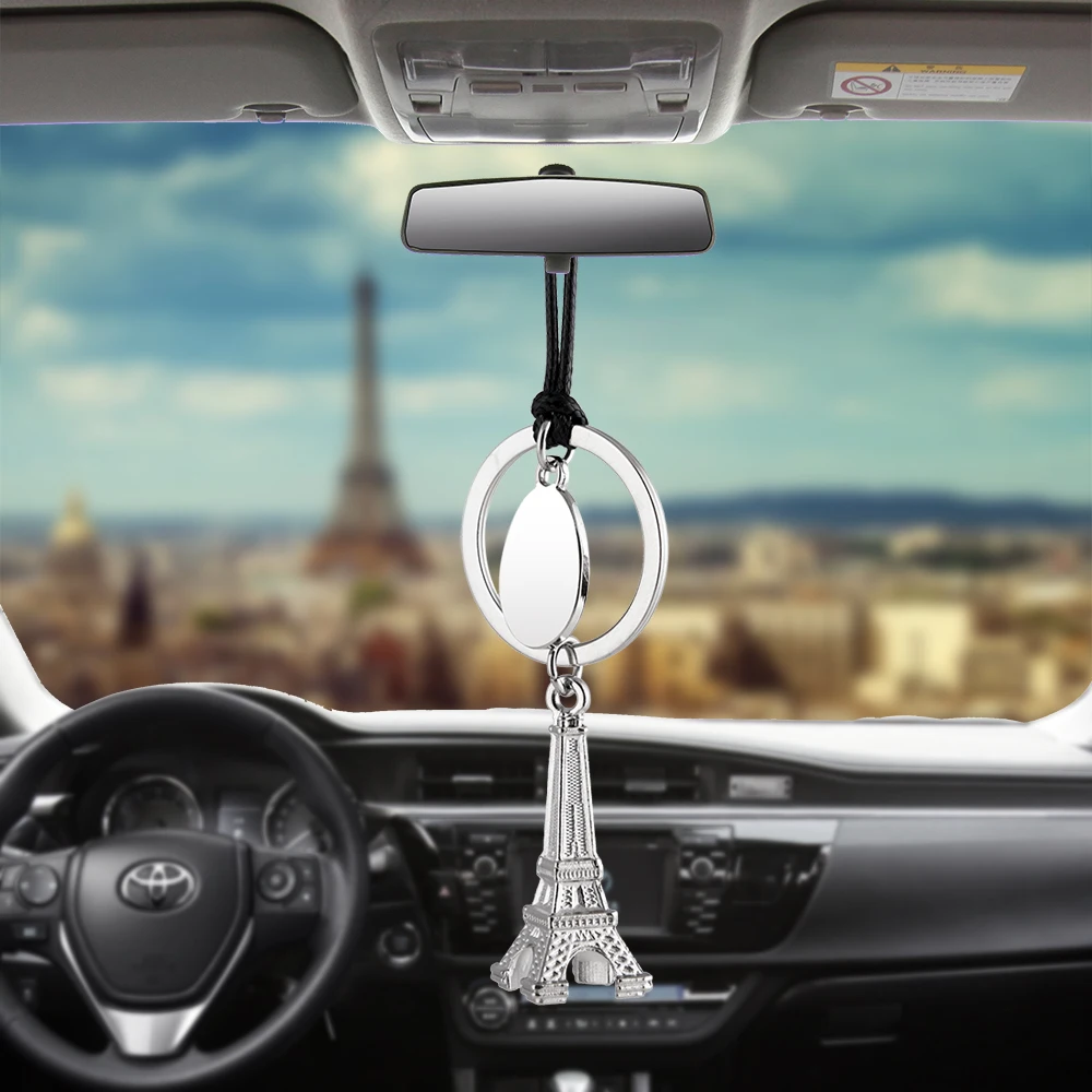 Eiffel Tower Car Pendant Rearview Mirror Decoration Hanging Ornaments Automobiles Interior Accessories for girls Charm Gifts | Автомобили