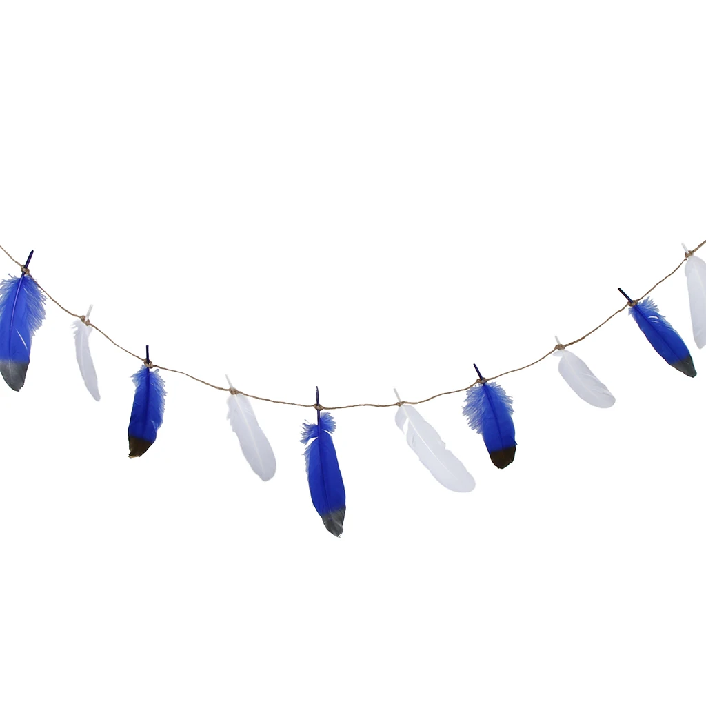 Dipped Feather Bunting Banner Hanging Garland Wedding Party Decoration 