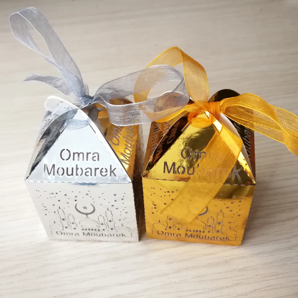 50 шт. 5*5*8 см зеркало золото серебро Omra Moubarek коробка конфет для ИД украшение