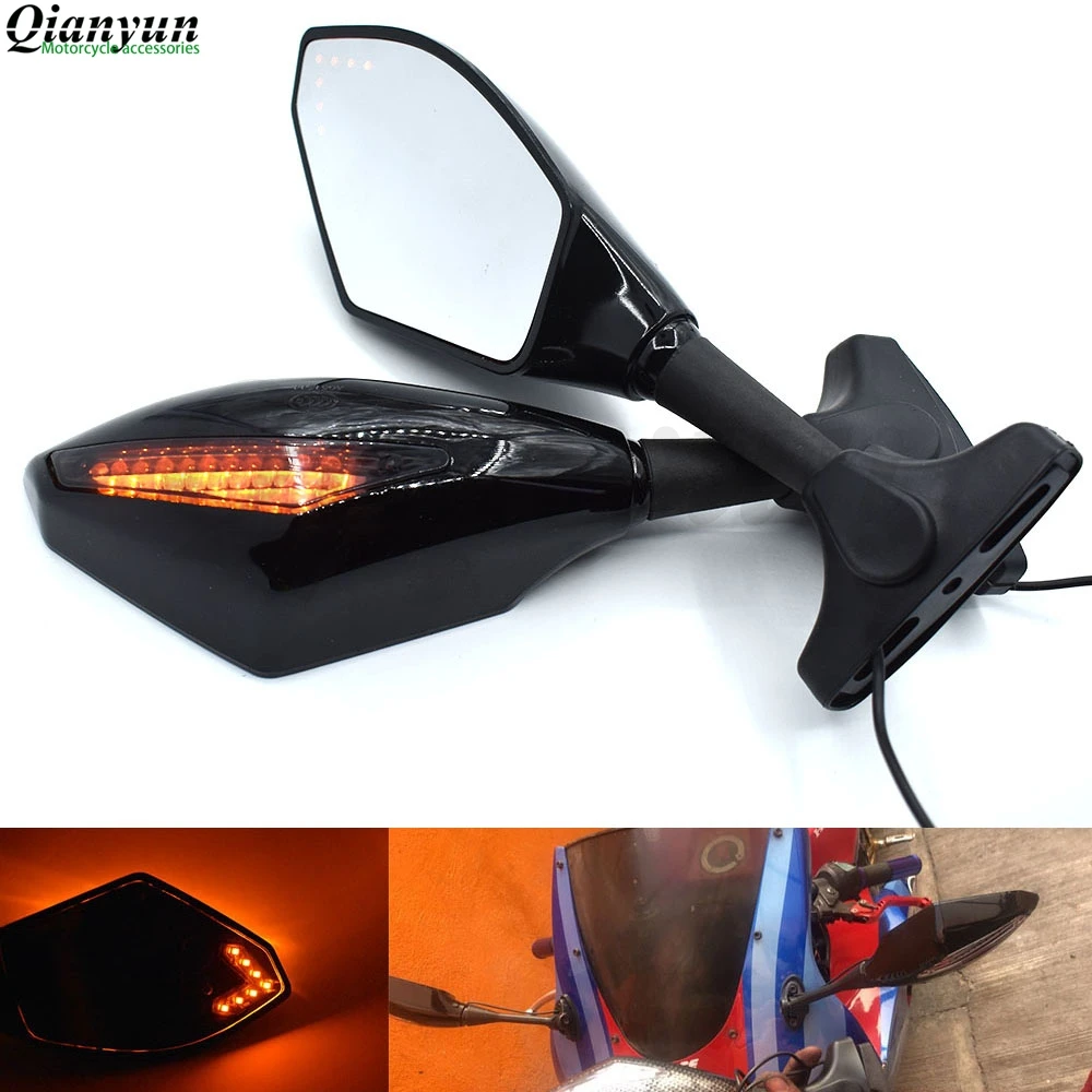 

Universal Motorcycle LED Steering Light Flash Rearview Mirror Side View Mirror For KAWASAKI ZXR400 ZZR400 ZR-X400 GPZ750 ZR750