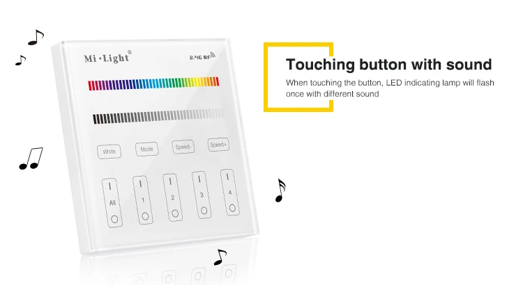 Milight T3 AC220V 4-Zone RGB/RGBW and brightness dimming Smart Panel Remote Controllerr for led strip light lamp or bulb lights