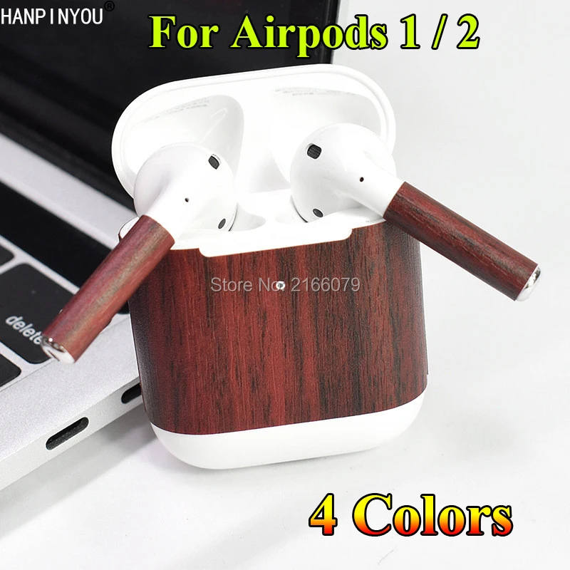 

For Airpods 2 Wireless Bluetooth Headset 3D Imitation Wood Grain Protection Skin Decal Sticker Film For Airpods 1 / 2 Wired