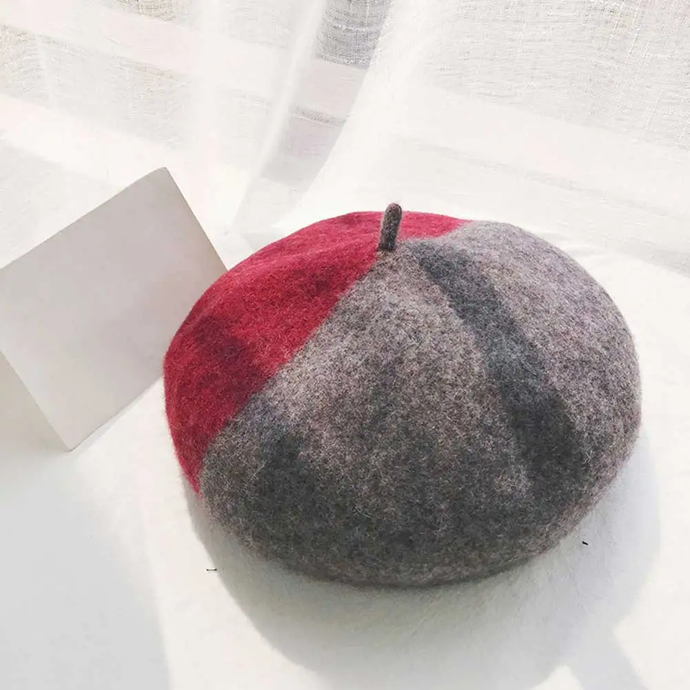 Корейская версия моды ретро берет цвет соответствия головы тепло украшения регулируемая шапка Размер осень зима 5 цветов