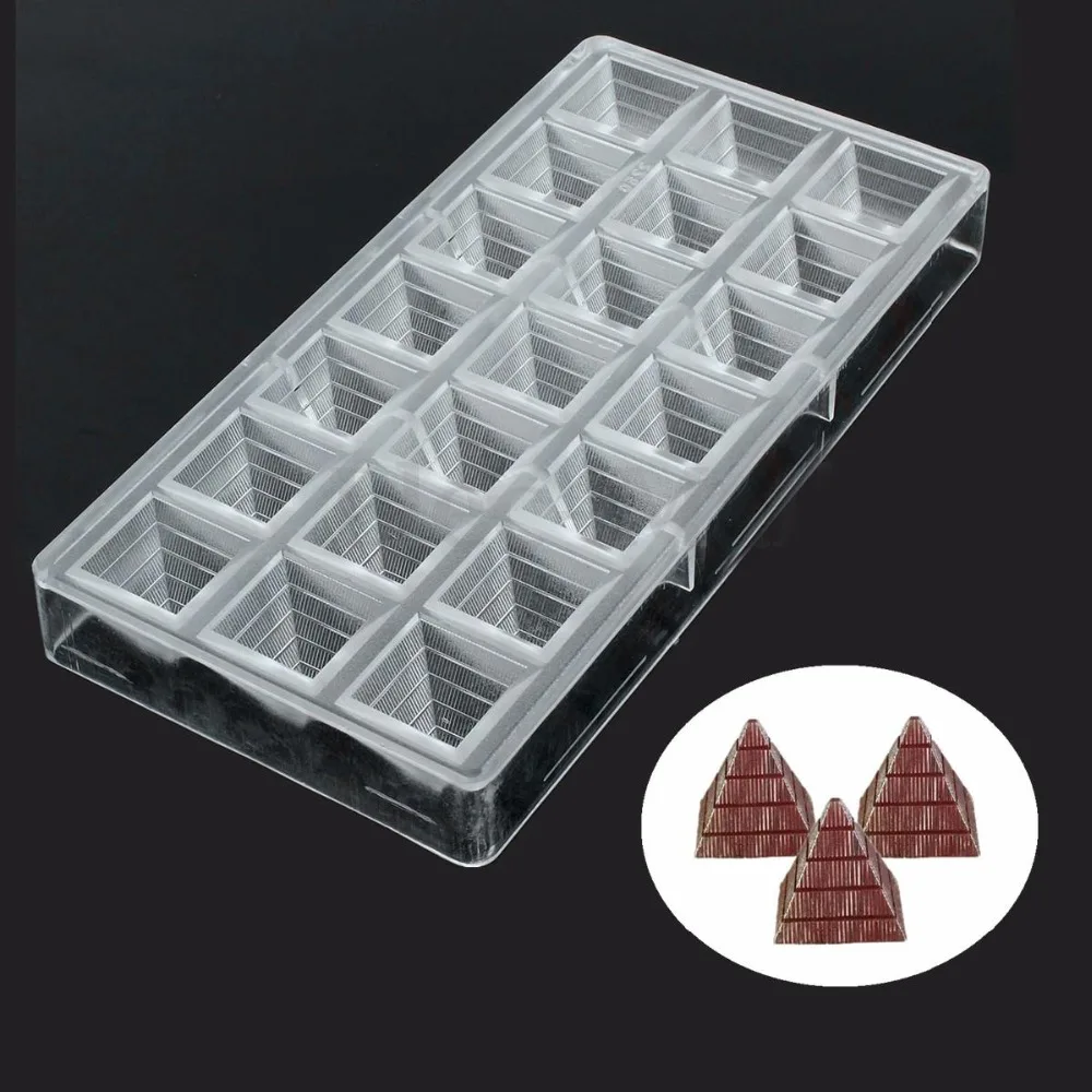 

3D Pyramid Shape Polycarbonate PC Chocolate Mold Pastry Jelly Candy Mould Tray