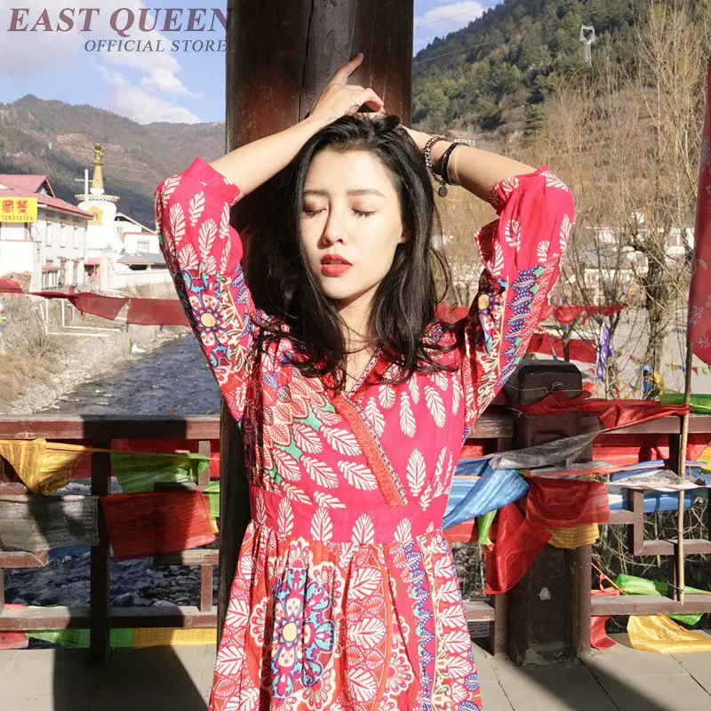Hippie Ethnique Aa3394 1 Robes Sexy Vacances Mode Style Chic Plage Boho Femmes Mexicain Robe De Femme Bohème Vêtements qatAA1