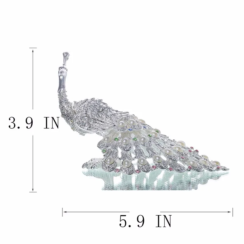 H& D коробка для безделушек, откидное кольцо, держатель, маленькие ювелирные изделия, Bejeweled коробки для безделушек, статуэтка, коллекционное украшение, подарок(брелок павлин