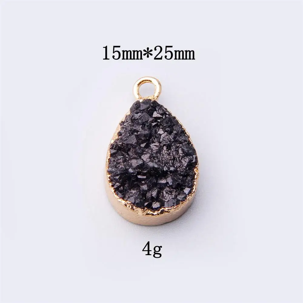 Синий розовый черный кулон agates Druzy горячий камень кварц кристалл ожерелье зеленые кристаллические друзы камень кусочек кварца кристалл кулон цепь ожерелье - Окраска металла: 6