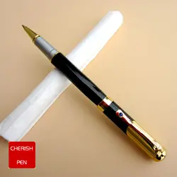 Jinhao 9009 черный и золотой клип роллер Роскошные ручки алмаз шариковая ручка с 0,7 мм пополнения ручки для написания Бесплатная доставка