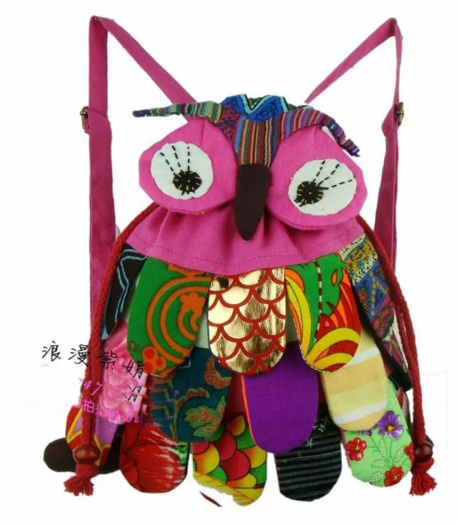 

OWl style colorful bag owl children's bag 10 colors optional Size: 30*25cm Cute Backpack 10PCS/LOT ER