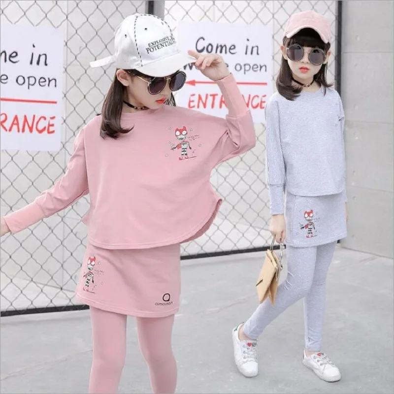 

Children'S Clothing Sets New 2018 Fashion Korean Girls Clothes Autumn Girls Leggings + Long Sleeve Shirt Student Tide Clothes