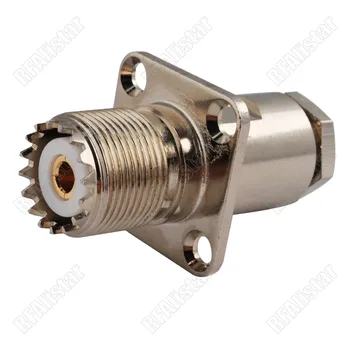 

10 Pieces UHF SO239 Jack Female Flange/Panel mount connector Clamp for RG58 RG142 RG400 LMR195 cable Brass 50 ohm