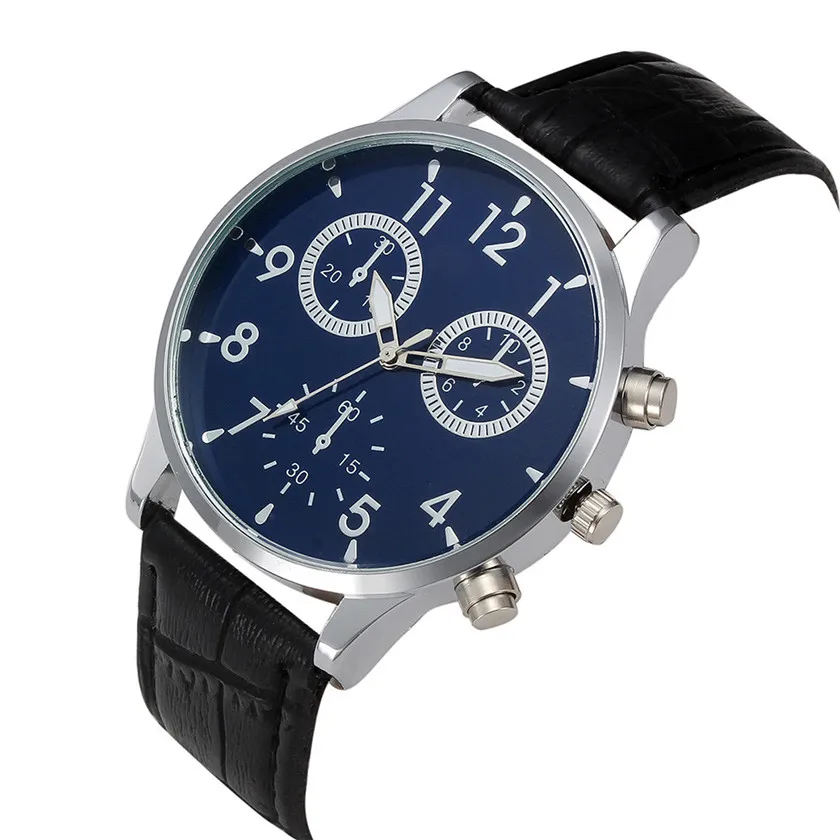 2017 reloj hombre Модный Ретро дизайн кожаный ремешок Аналоговый сплав кварцевые