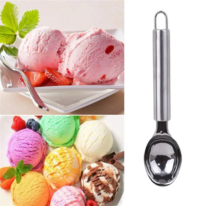 Stainless Steel Ice Cream Spoon Scoop With Hanging Hook For Easy
