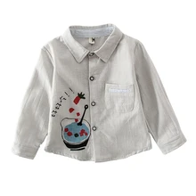 Хлопковая и льняная рубашка для малышей