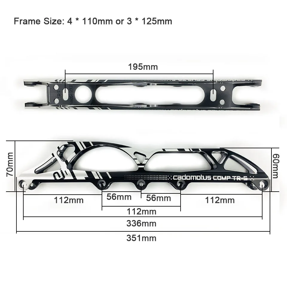 Рамка для роликов Comp TR-S 3*100 и 4*90 мм/3*110 и 4*100 мм/3*125 и 4*110 мм 165-195 мм расстояние значения подшипники для скейтборда DJ73