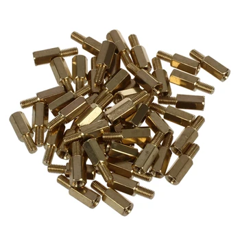 

50 Pcs Brass Screw Thread PCB Stand-off Spacer M3 Male x M3 Female 6mm Dropshipping