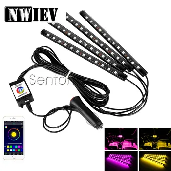 

NWIEV Car Neon Lamp For Android ios APP Control For Opel Astra H G J Mazda 3 6 CX-5 Subaru Volvo S60 V70 XC90 Citroen C5 C4 C3
