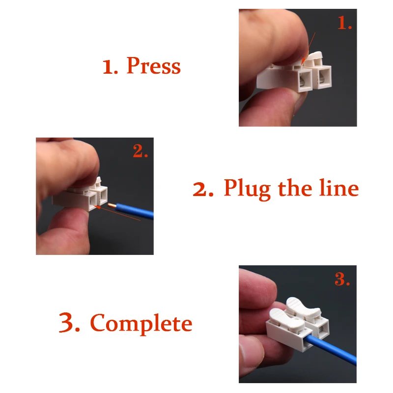 50 шт./лот тип провода разъем 2P Стыковая Клеммная колодка универсальный разъем для светодиодных ламп
