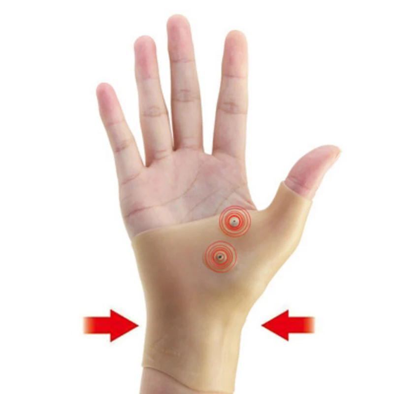 

1pcs Silicone Gel Magnetic Therapy Wrist Hand Thumb Support Gloves Arthritis Pressure Corrector Massage Pain Relief Gloves A016