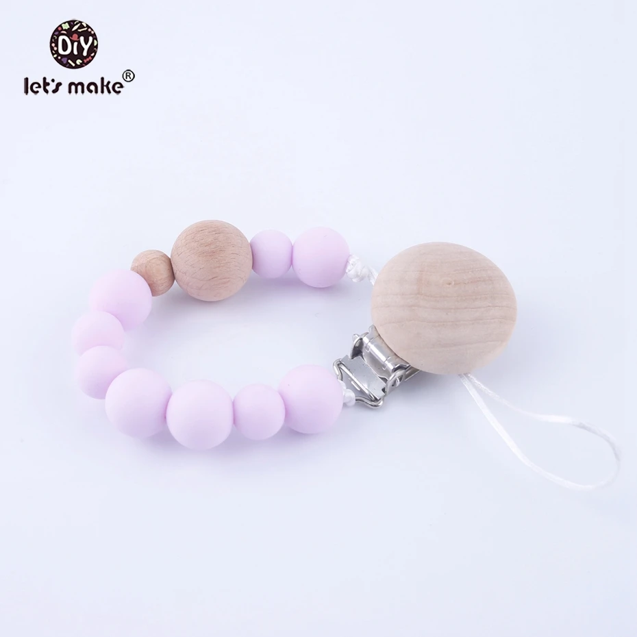 Let's Make Baby Nursing Pacifier Clips Chew Silicone Beads Soother Carrier Teether Accessory Toddler Teething Dummy Clip Chain