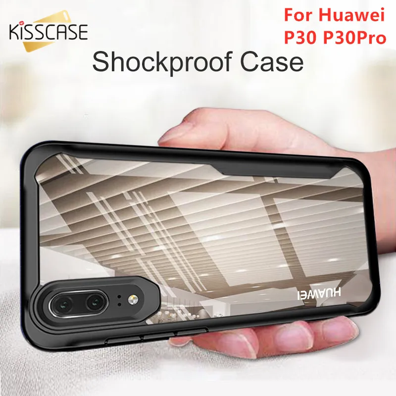 KISSCASE Shockproof Case For Huawei P30 P30Pro P20Pro Mate10 20 Transparent Cover P30Lite Nova4 4E V20 TPU Funda |