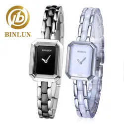 BINLUN роскошные керамические женские часы с ремешком водонепроницаемые 2019 Модные кварцевые часы минималистский дизайн из нержавеющей стали
