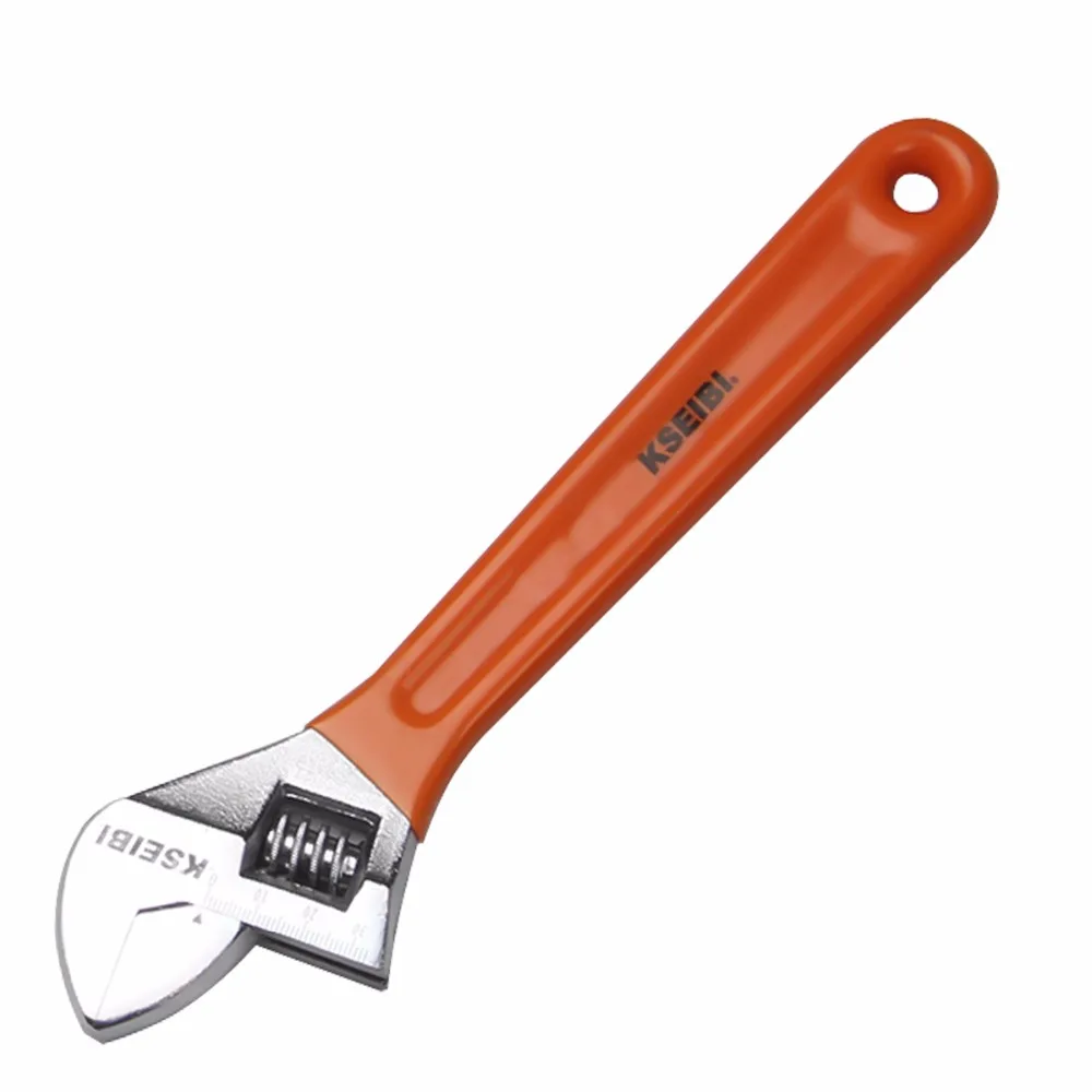 

KSEIBI 141485 Adjustable Wrench Tool Extra Wide Jaws No Slip PVC Grip Handle (10 Inch)