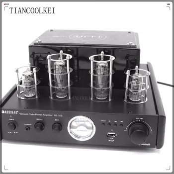 Upgraded NEW black MS-10D MKII Hifi 2.0 tube amplifier USB/Bluetooth 4.0 amplifier 100W stereo Audio Amplifier himing rivals el34 aluminum tube amplifier hifi exquis headphone output bluetooth handmade scaffolding panel rhel34apb