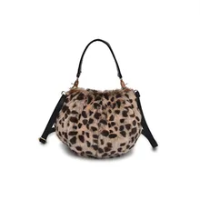 Женская зимняя Наплечная Сумка из искусственного меха, модная дамская сумочка с леопардовым принтом, Дамская Вечерняя маленькая сумка для девочек, рождественский подарок