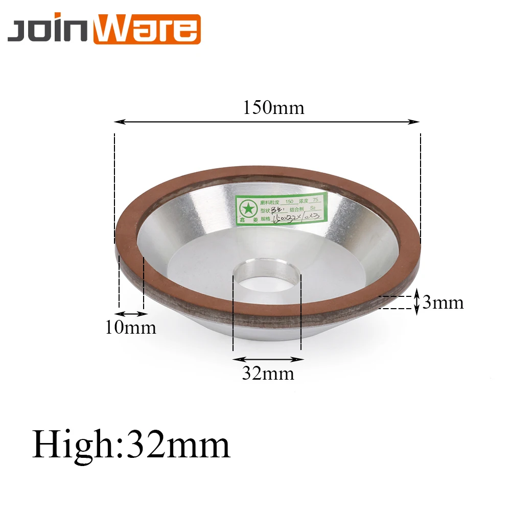 150 мм Алмазная Смола шлифовка в форме чаши колеса 150 180 240 зернистость стаканчик шлифовальный станок абразивный Фрезерный резак инструмент 6 дюймов