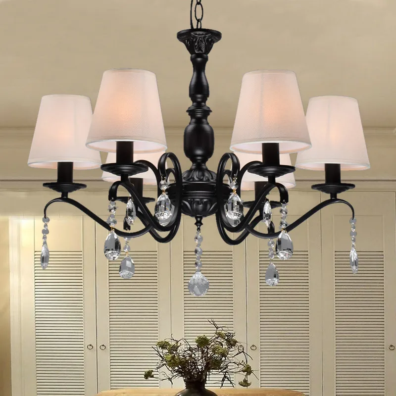 Us 99 0 Wrought Iron Modern Pendant Chandelier Vintage Chandelier Ceiling E14 Candle Lights Lighting Fixtures Iron Black Home Lighting In Pendant