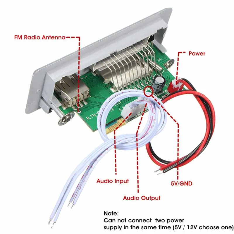 LEORY беспроводной bluetooth MP3 WMA радио FM DAC декодер плата 12V5V Универсальный ЦАП усилитель плата модуль с USB TFCard для автомобиля