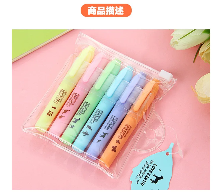 Kawaii милый утенок текстовый маркер фрукты ароматный светящийся маркер ручка школьные принадлежности canetas подарок для детей