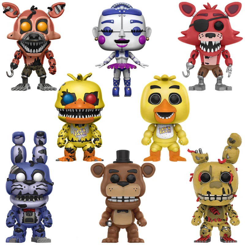 

Five Nights At Freddy's PVC Action Figure FNAF Chica Bonnie Foxy Freddy Fazbear Bear Puppet Nightmare Model Doll Kids Toys Gifts