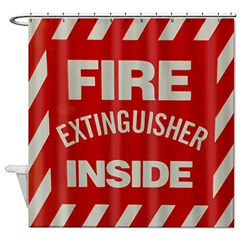 

TrUiuiui Mildew Resistant Ployester Fire Extinguisher Inside Shower Curtain Polyester Waterproof Shower Curtain 72" X 72"