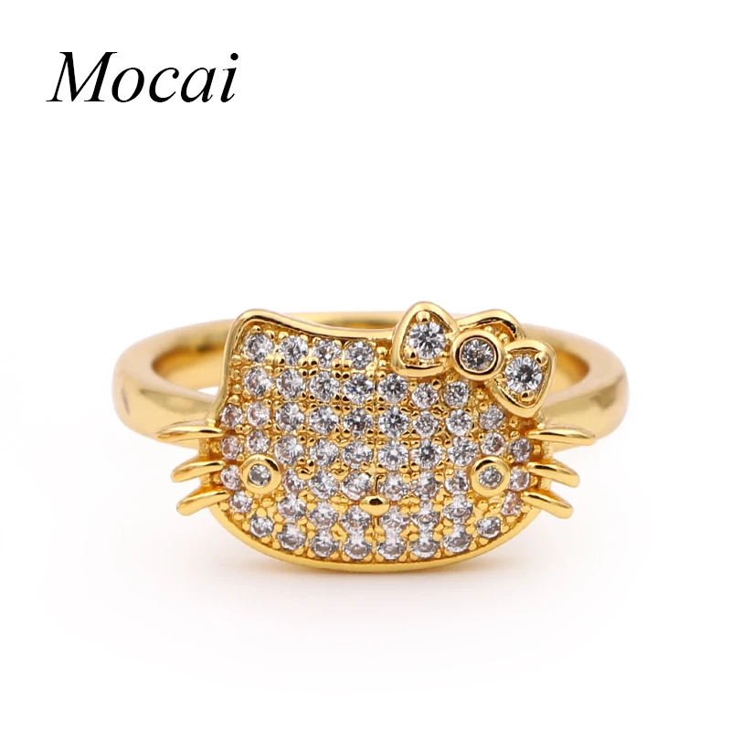 Mochai Brand Fashion Gold Plate Cute Hello Kitty Ring Full Setting Cubic  Zirconia Smarte Cat Alloy Luxury Ring Jewelry Girl ZK30|ring jewelry|cubic  zirconialuxury brand ring - AliExpress