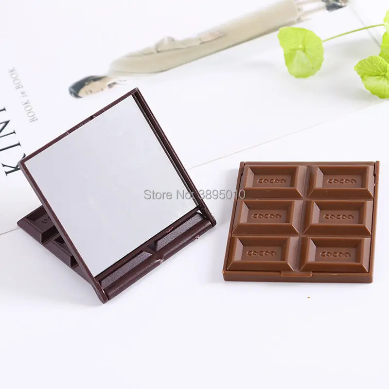 Милые мини-зеркало для макияжа шоколадное печенье в форме площади карманное зеркало Стекло + Пластик Для женщин Девушка Прекрасный F977