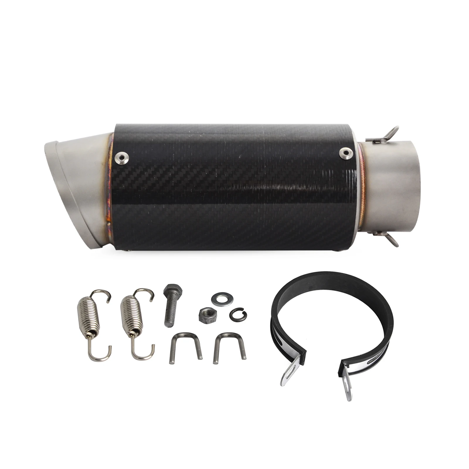 

H2CNC Stainless Steel 61mm Motorcycle Short Exhaust Muffler Pipe Tail Pipe For KTM Honda Suzuki Yamaha Kawasaki BMW ATV Scooter
