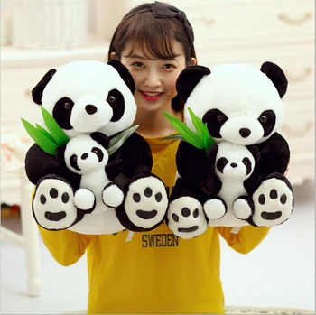 

wholesale and retails 25cm mother and the kid panda plush toy lovely doll stuffed toy perfect gift for children freeshipping