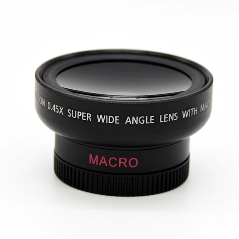 0.45X Super Wide Angle Lenses Macro Mobile Lens 37mm Digital High Definition For Canon Nikon
