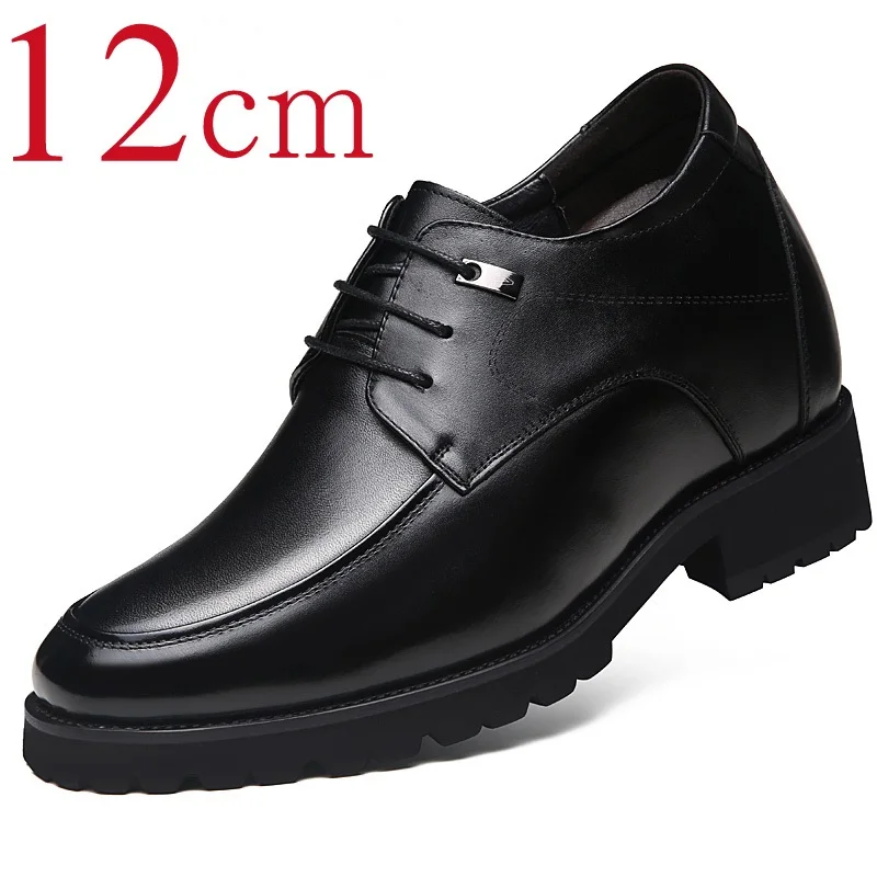 Izjemno visoke 4,7 palcev klasična višina usnja telečjih oksfordov povečuje dvigalo čevljev moški višje 12 cm nevidno
