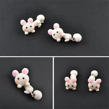 Gift COOL Style Personalized 100% handmade polymer clay accessories earrings women cartoon Cute bunny stud fashion earrings