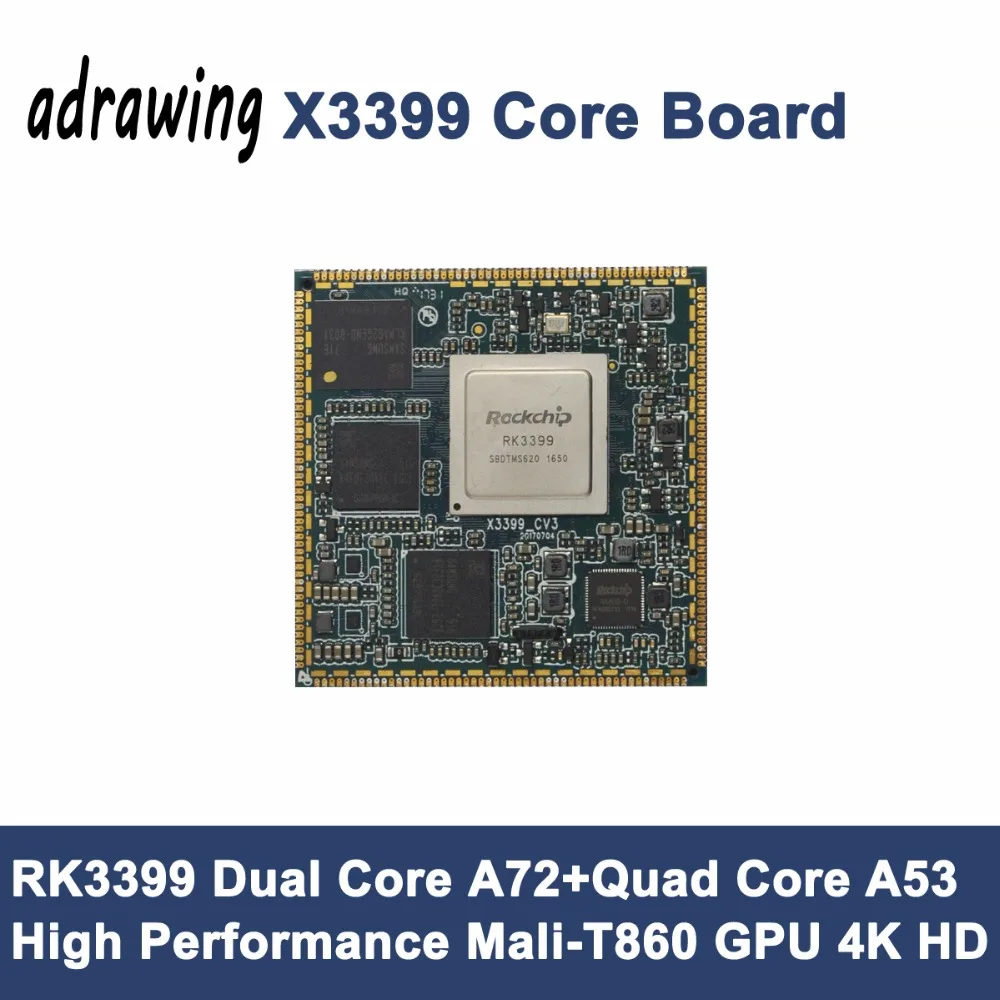 X3399 материнская плата 64 Bit ARM RK3399 Dual Core A72 + Quad A53 Mali T860 2G/4G DDR3 16G EMMC Android 6 0 7 1 Debian|arm core